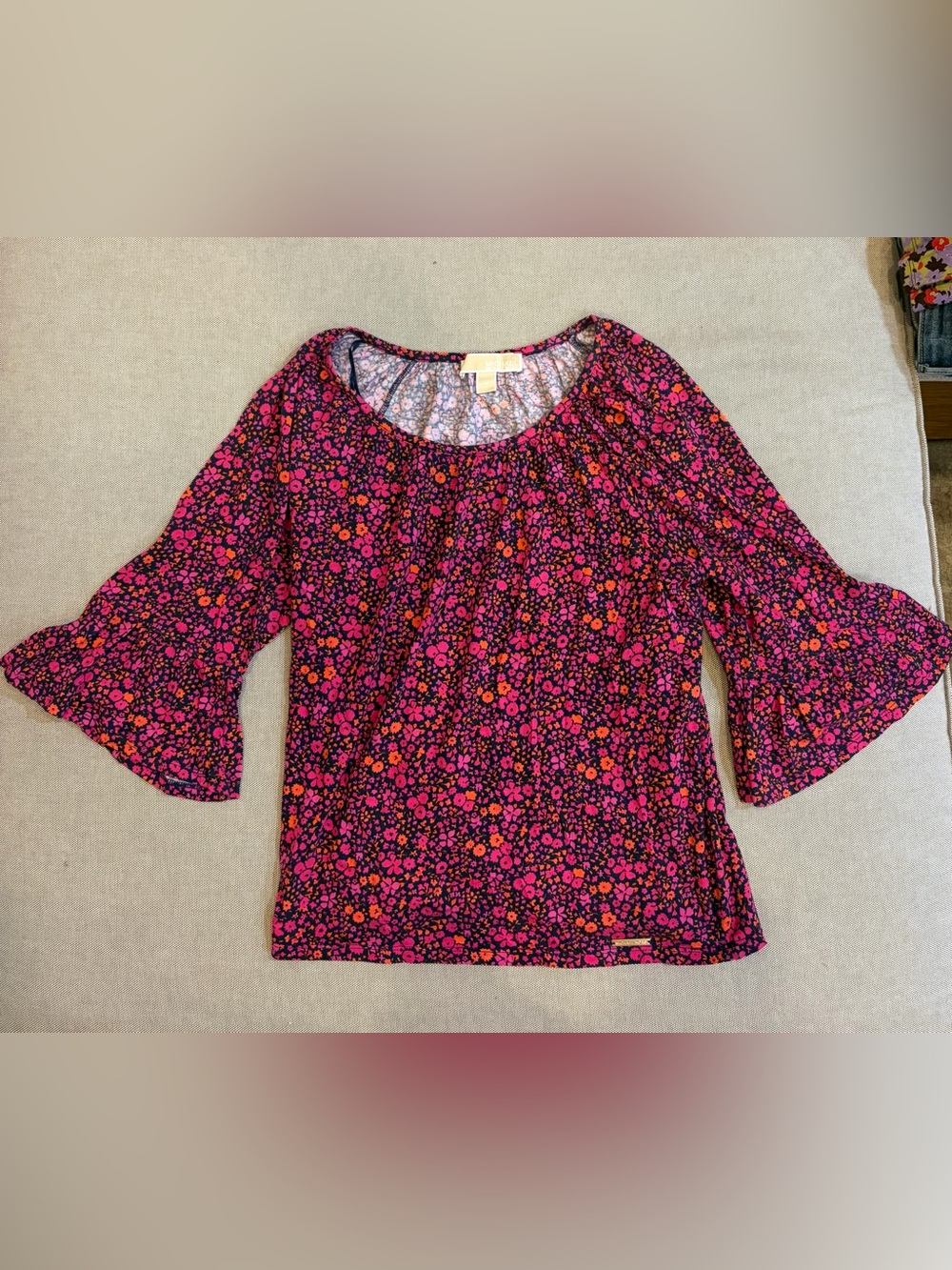 Michael Kors Floral 3/4 sleeve top